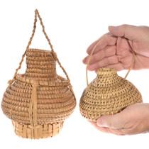 Two Vintage Native American Woven Carrying Jug Baskets Closeout 8117