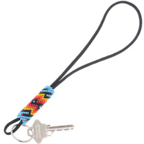 Navajo Hand Stitched Beaded Turquoise Wristlet Key Chain 49464