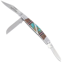 Southwest Inlay Turquoise Handle Pocket Knife 49492