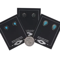 Old Pawn Sterling Silver Turquoise Post Earrings Closeout Lot 50205