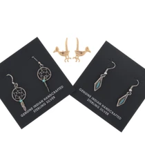 Dreamcatcher Roadrunner Turquoise Earrings Post French Hook 3 Pair Combo 50213