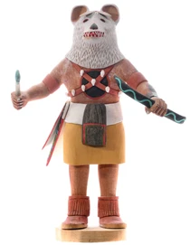 Vintage Hand Carved White Bear Hopi Kachina Doll 49555