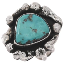 Vintage Turquoise Ladies Ring Sterling Silver 3012