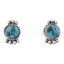 Navajo Kingman Turquoise Nugget Earrings 49578