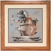 Vintage Navajo Traditional Hopi Kachina Sandpainting 49589
