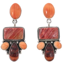 Vintage Native American Spiny Oyster Earrings 49600