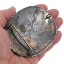 Vintage Kingman Turquoise Nugget Sterling Silver Navajo Belt Buckle 49611