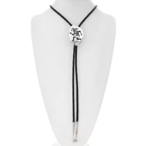 Hopi Mudhead Kachina Sterling Overlay Bolo Tie 49616