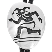 Vintage Hopi Sterling Silver Kachina Bolo Tie 49616
