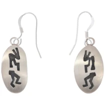 Navajo Sterling Silver Kokopelli Earrings 49646