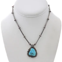 Vintage Sleeping Beauty Turquoise Pendant Necklace 49664