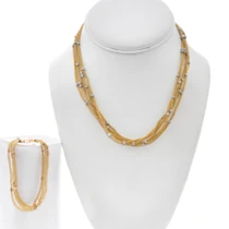 Vintage 14K Gold Matching Necklace Bracelet Set 50256