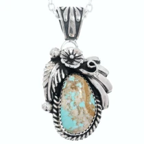Natural Turquoise Pendant Navajo Made 50262