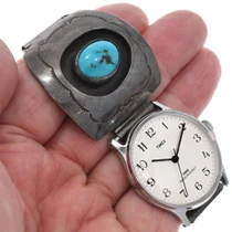 Vintage Southwest Native American Turquoise Watch Mens 49683