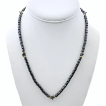 Beaded Hematite Star Necklace 50268