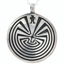 Sterling Silver Man in the Maze Pendant 50272