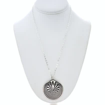 Native American Man in the Maze Symbol Sterling Silver Pendant 50272