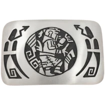 Navajo Sterling Silver Overlay Kachina Belt Buckle 49693