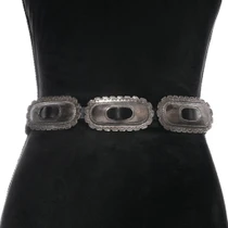 Hand Stamped Vintage Concho Belt Sterling Silver 0234