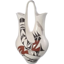 Vintage Hopi Frog Woman Wedding Vase Pottery 49710