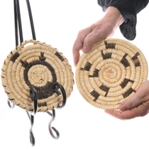 Traditional Hand Woven Papago Basket Tray Lot of Two 0201