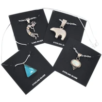 Four Small Pendants Turquoise Opal Bear and Gold Kokopelli 7563