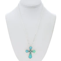 Sterling Silver Opal Cleschee Cross Pendant 7567