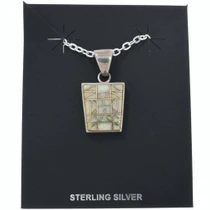 Hand Cut Sterling Silver Opal Inlay Pendant 7568