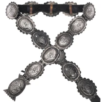 Old Pawn Sterling Silver Concho Belt 49737