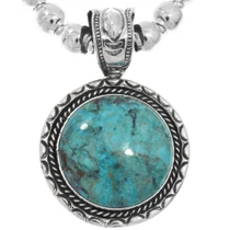 Round Spiderweb Turquoise Pendant 49746