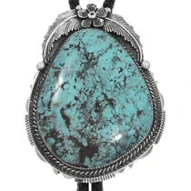 Large Spiderweb Turquoise Bolo Tie 49748