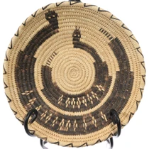 Vintage Hand Coiled Rattlesnake Papago Basket 49751