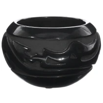 Authentic Santa Clara Pueblo Blackware Pottery Bowl 49762