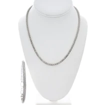 Italian Sterling Silver Necklace Bracelet Set 50326