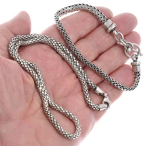 Sterling Silver Rope Chain Necklace Tennis Bracelet Combo 50326