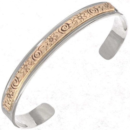 Silver Gold Navajo Unisex Cuff Bracelet 25388