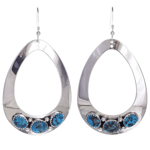 Navajo Turquoise Silver Earrings 26834