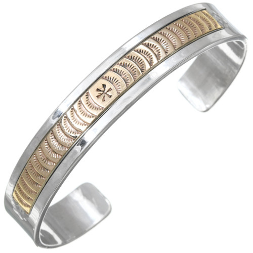 Silver Gold Navajo Bracelet 24610