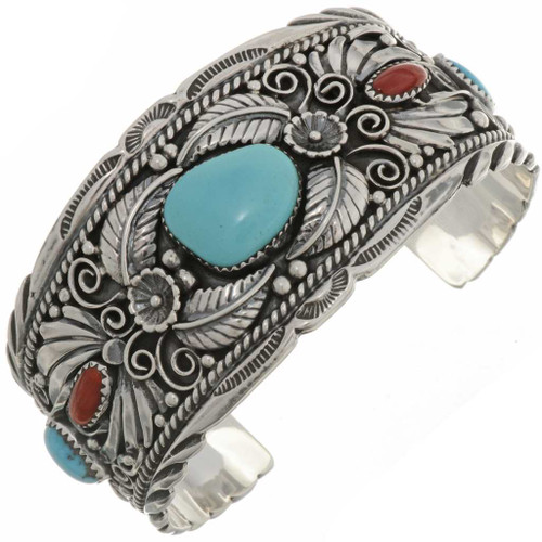 Big Boy Turquoise Coral Cuff Bracelet 26353 Big Boy Turquoise Coral Cuff Bracelet 26353