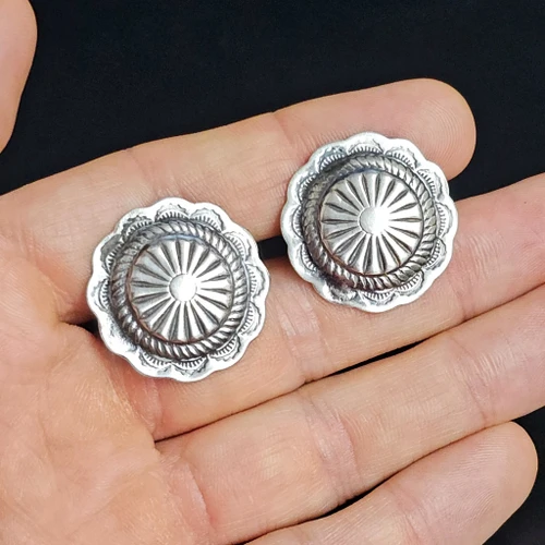 Sterling Silver Concho Cuff Links 19618