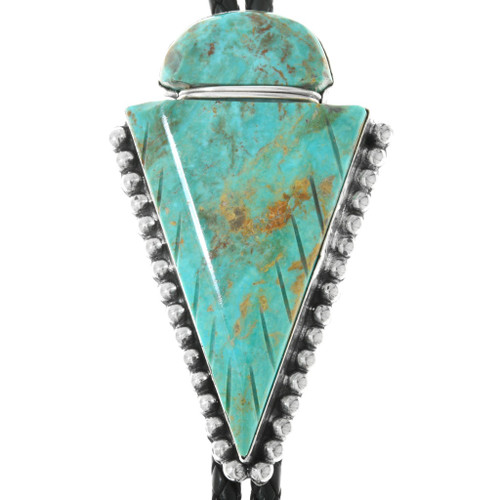 Turquoise Silver Native American Bolo Tie 25137