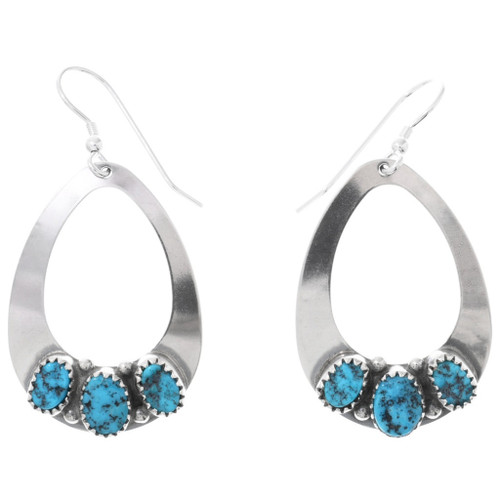 Navajo Open Silver Teardrop Earrings 26828