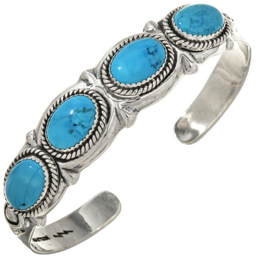 Navajo Turquoise Silver Bracelet 29418