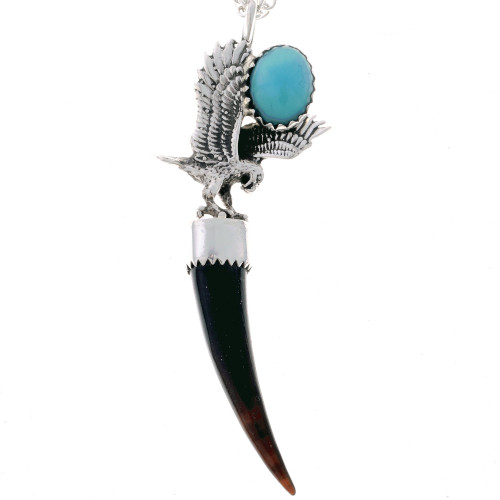 Navajo Silver Turquoise Claw Pendant 15887 Navajo Silver Turquoise Claw Pendant 15887