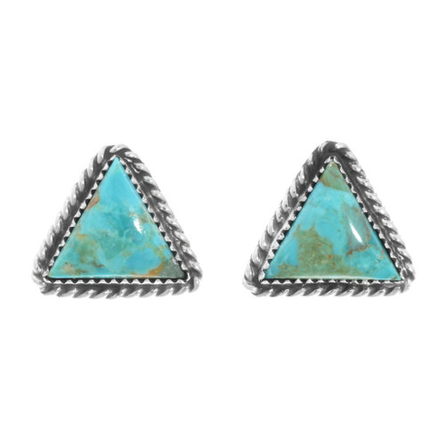 Turquoise Sterling Silver Navajo Post Earrings 29447