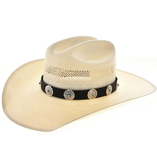 Turquoise Sterling Concho Hat Band 25896
