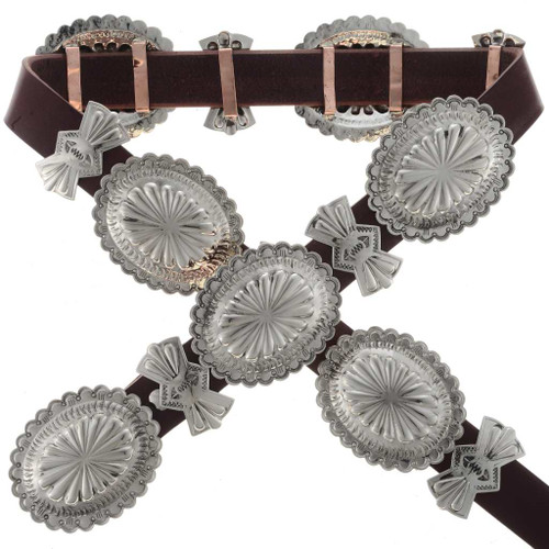 Hammered Silver Navajo Concho Belt 24748