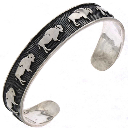 Navajo Silver Buffalo Bracelet 25486