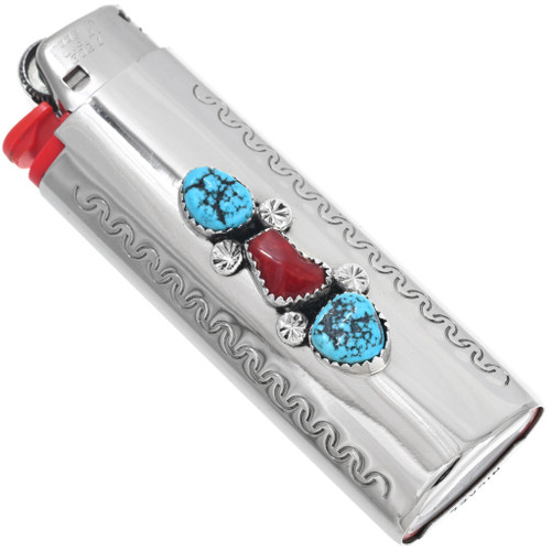 Navajo Turquoise Coral Lighter Case 15807