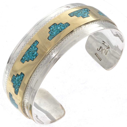 Gold Turquoise Mens Cuff 23356